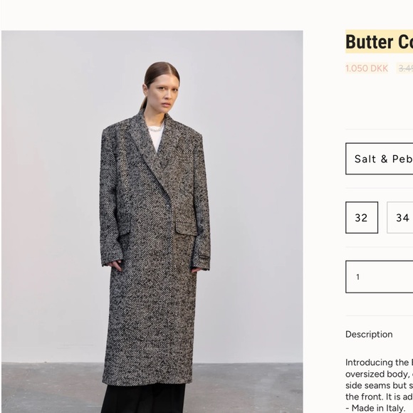 Herskind - fabrics made in Italy.
“Butter” Black and Gray Coat - Picture 2 of 8